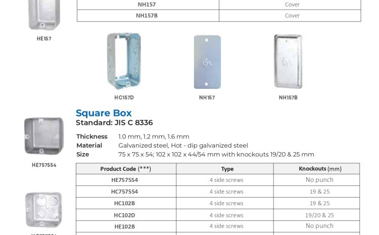  Cat Van Loi High-Quality G.I Steel Handy Boxes & Square Boxes