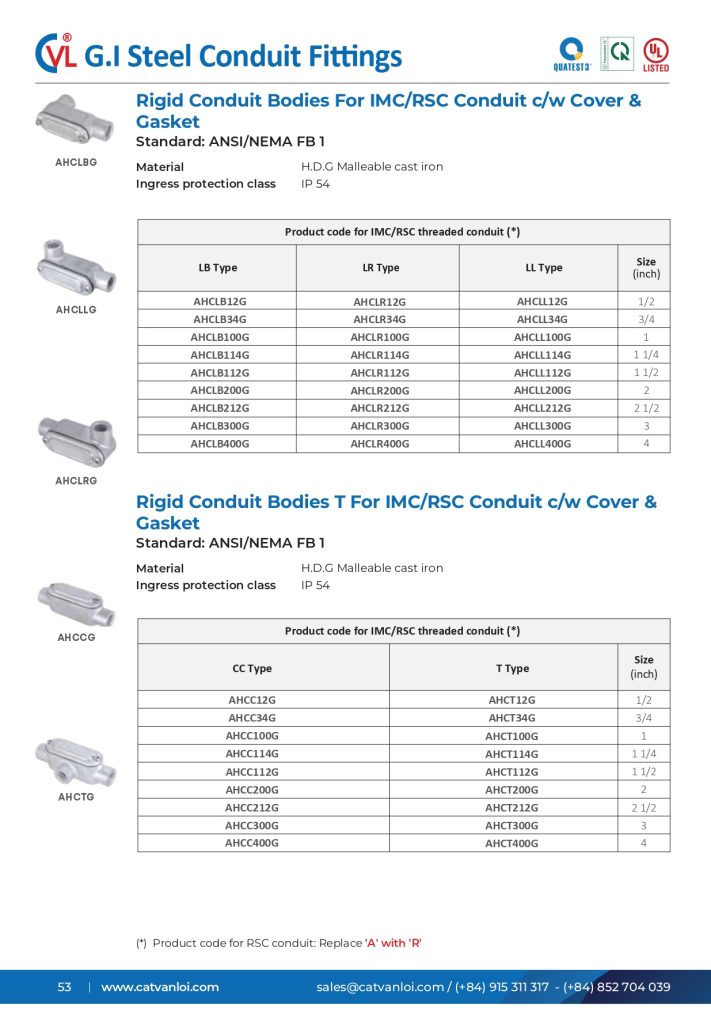 Rigid Conduit Bodies & Rigid Conduit Bodies T For IMC/RSC Conduit