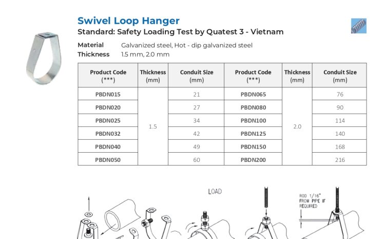  MEP Hangers & Supports – Conduit Clamp/Conduit Hanger & Swivel Loop Hanger