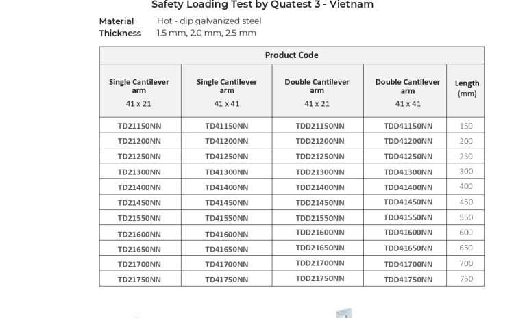  Unistrut & Fittings – Clevis Unistrut Hanger & Cantilever Arm